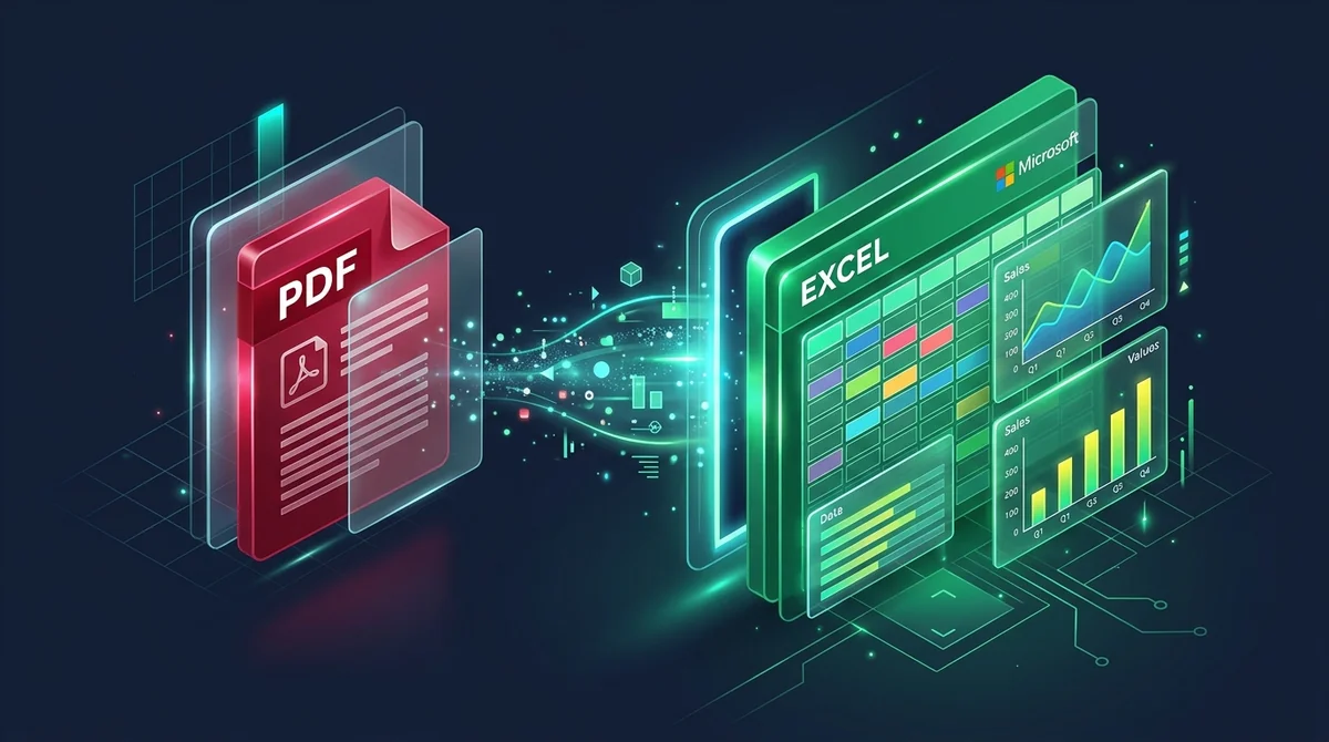 Inteligentní prostorová analýza pro převod tabulek z PDF přímo do buněk Microsoft Excelu.